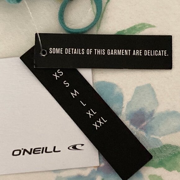 O'Neil Teal Embroidered Lace Trim Peplum Cami Pull String Top Sz S NWT - Picture 12 of 16